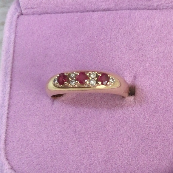 Birks Pink Sapphire and Diamond Gold Ring - Picture 1 of 12